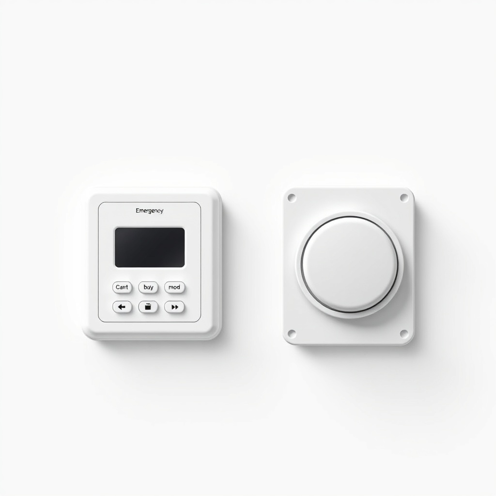 A simple illustration of two emergency button devices side by side